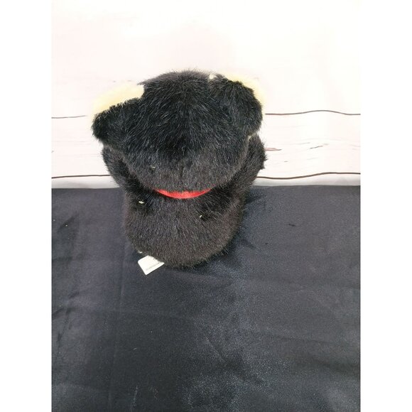 Black & Cream Plush Teddy Bear With Red Ribbon - Made By International Silver Co - Picture 2 of 5